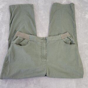 Liz & Me Pants 0X 16W Plus Size Green Chino Straight Leg Stretch GRE8XE